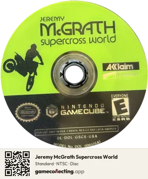 Jeremy McGrath Supercross World Nintendo GameCube, NTSC disc
