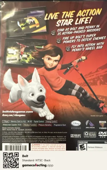 Bolt PlayStation 2, NTSC box back