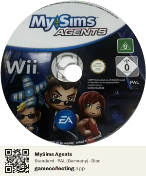 MySims Agents Nintendo Wii, PAL disc