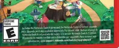 Animal Crossing: New Horizons, the ESRB box on its front