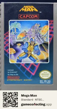 Mega Man Nintendo Entertainment System, NTSC cartridge label