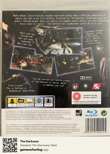 The Darkness PlayStation 3, Germany box back