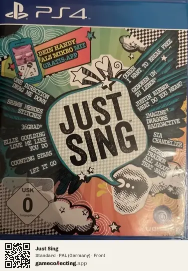 Just Sing PlayStation 4, Germany box front