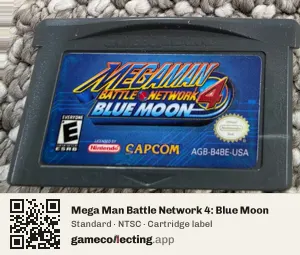 Mega Man Battle Network 4: Blue Moon Game Boy Advance, NTSC cartridge label