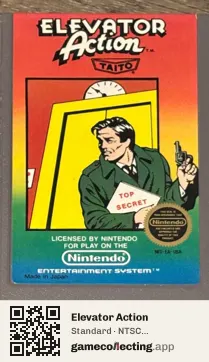 Elevator Action Nintendo Entertainment System, NTSC cartridge label
