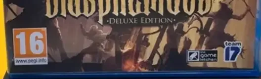 Blasphemous, the PEGI square on its front