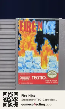 Fire 'N Ice Nintendo Entertainment System, NTSC cartridge label