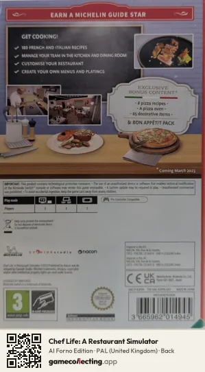 Chef Life: A Restaurant Simulator Nintendo Switch, United Kingdom box back
