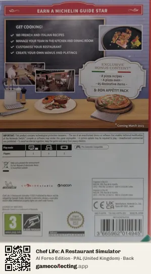 Chef Life: A Restaurant Simulator Nintendo Switch, United Kingdom box back