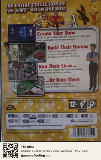 The Sims Computer, PAL box back