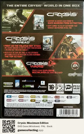 Crysis: Maximum Edition Computer, PAL box back