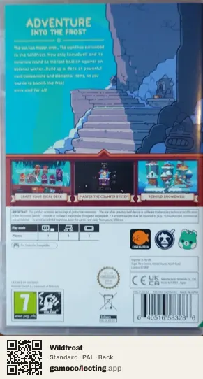Wildfrost Nintendo Switch, PAL box back