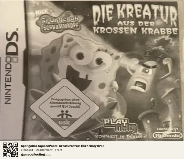 SpongeBob SquarePants: Creature from the Krusty Krab Nintendo DS, Germany box front