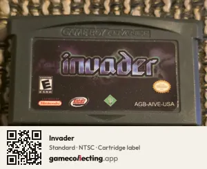 Invader Game Boy Advance, NTSC cartridge label