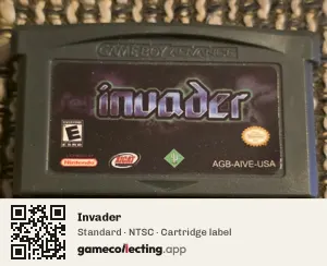 Invader Game Boy Advance, NTSC cartridge label