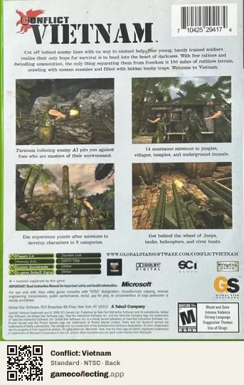 Conflict: Vietnam Xbox, NTSC box back