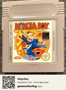 Ninja Boy Game Boy, PAL cartridge label