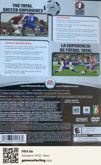 FIFA 06 PlayStation 2, NTSC box back