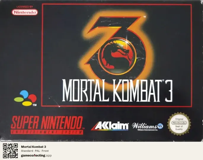Mortal Kombat 3 Super Nintendo Entertainment System, PAL box front
