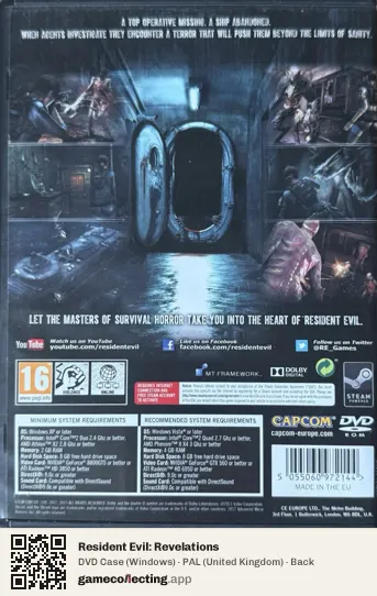 Resident Evil: Revelations Computer, United Kingdom box back