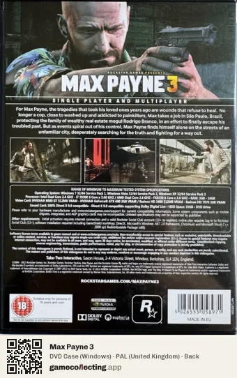 Max Payne 3 Computer, United Kingdom box back