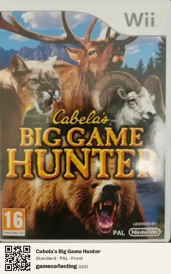 Cabela's Big Game Hunter Nintendo Wii, PAL box front