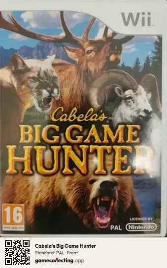 Cabela's Big Game Hunter Nintendo Wii, PAL box front