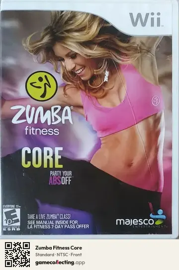 Zumba Fitness Core Nintendo Wii, NTSC box front