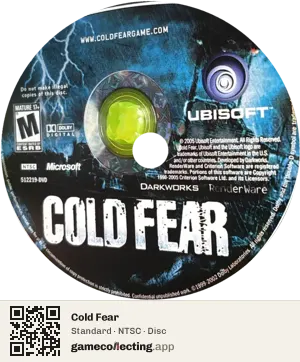 Cold Fear Xbox, NTSC disc