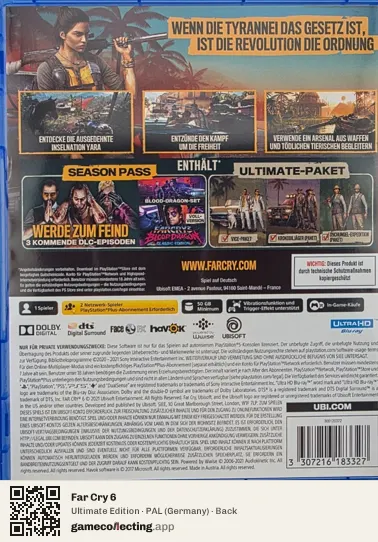 Far Cry 6 PlayStation 5, Germany box back