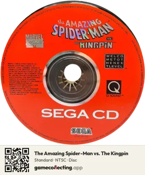 The Amazing Spider-Man vs. The Kingpin Sega Mega-CD / Sega CD, NTSC disc