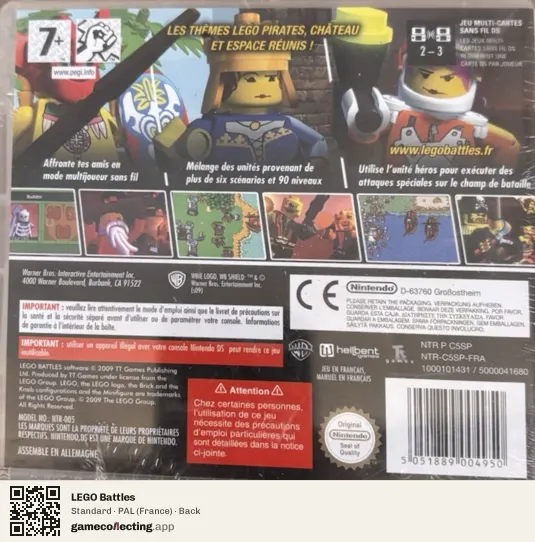 LEGO Battles Nintendo DS, France box back