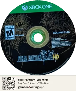 Final Fantasy Type-0 HD Xbox One, NTSC disc