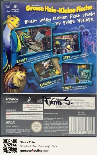 Shark Tale Nintendo GameCube, Germany box back