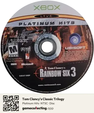 Tom Clancy's Classic Trilogy Xbox, NTSC disc