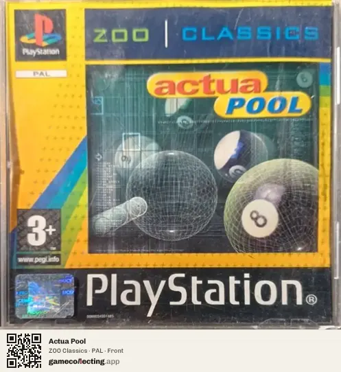 Actua Pool PlayStation, PAL box front