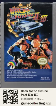 Back to the Future Part II & III Nintendo Entertainment System, NTSC cartridge label