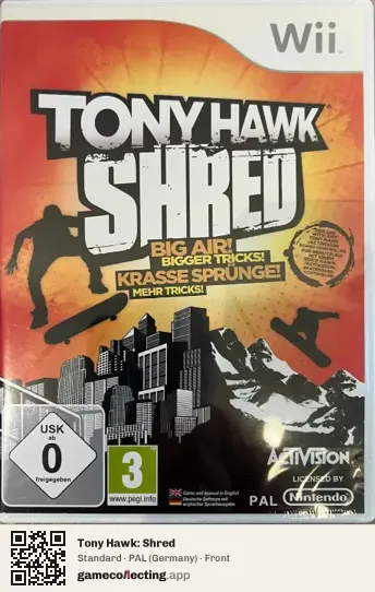 Tony Hawk: Shred Nintendo Wii, Germany box front