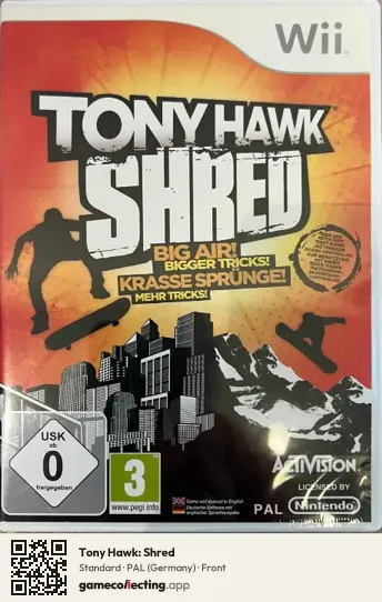 Tony Hawk: Shred Nintendo Wii, Germany box front