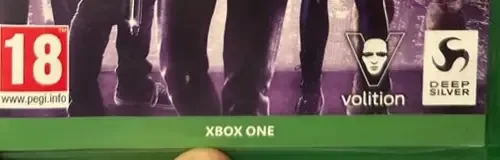 Saints Row: The Third Remastered, the PEGI square on its front