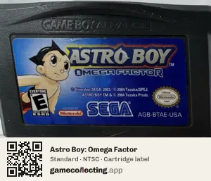 Astro Boy: Omega Factor Game Boy Advance, NTSC cartridge label