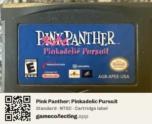Pink Panther: Pinkadelic Pursuit Game Boy Advance, NTSC cartridge label