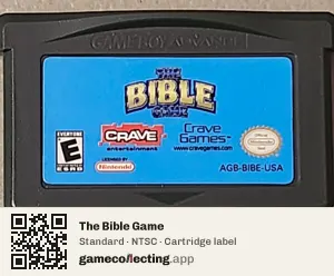 The Bible Game Game Boy Advance, NTSC cartridge label