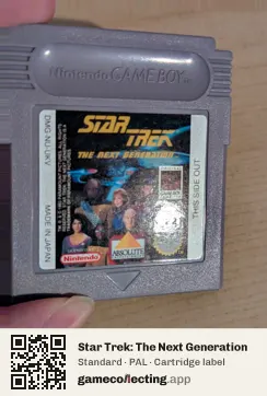 Star Trek: The Next Generation Game Boy, PAL cartridge label