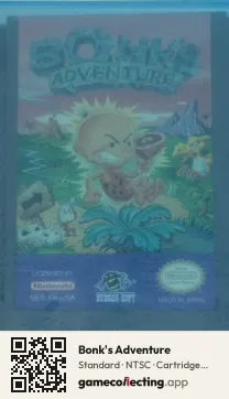 Bonk's Adventure Nintendo Entertainment System, NTSC cartridge label