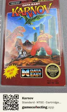 Karnov Nintendo Entertainment System, NTSC cartridge label