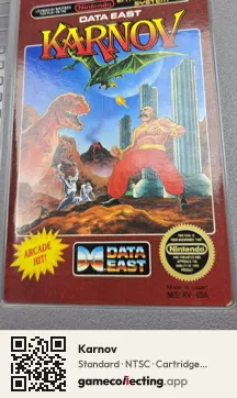 Karnov Nintendo Entertainment System, NTSC cartridge label