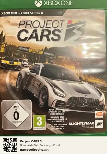 Project CARS 3 Xbox One, Germany box front