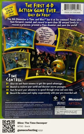 Blinx: The Time Sweeper Xbox, NTSC box back