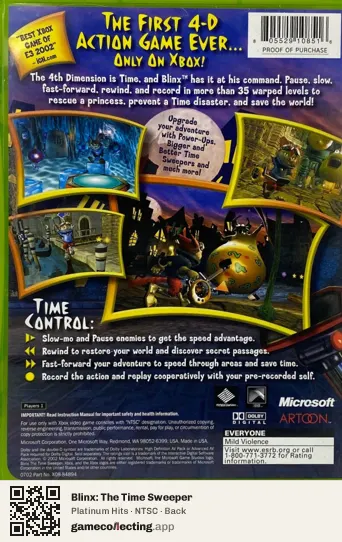 Blinx: The Time Sweeper Xbox, NTSC box back